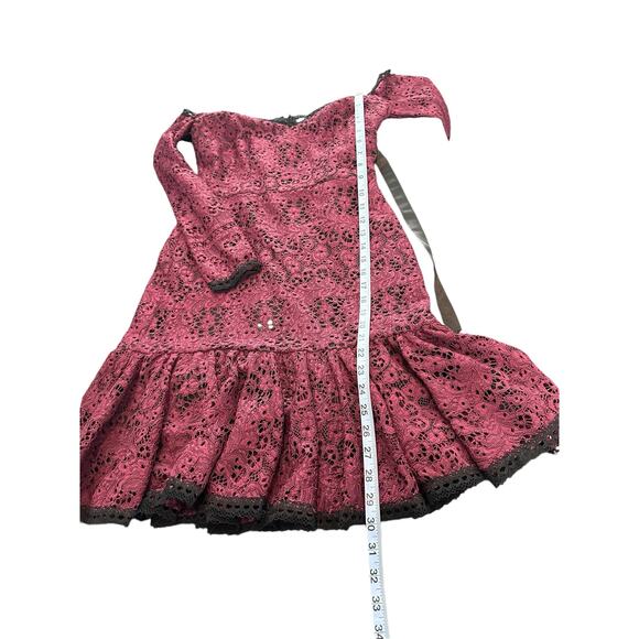 Alexis Burgundy Whimsigoth Guipure Lace Sophia‎ Cocktail Mini Dress Size Small - Picture 14 of 14